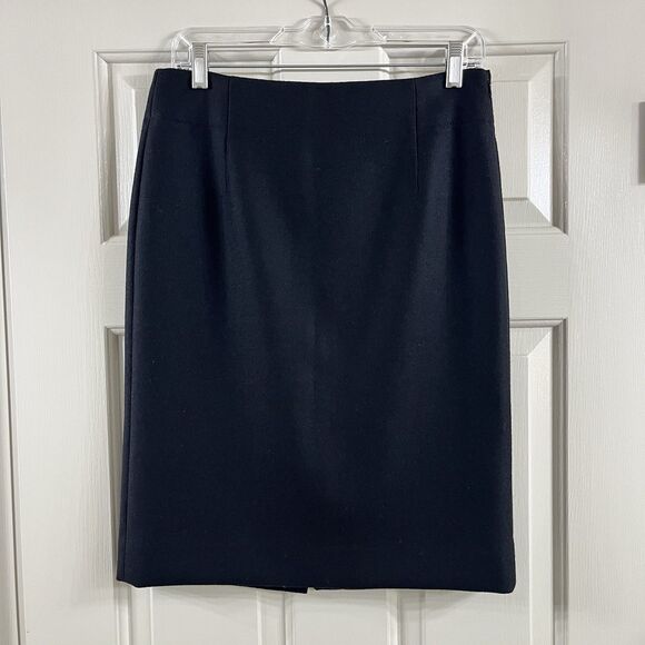 J.Crew Wom 4 Perfect Pencil Skirt 100% Wool Black Fully Lined Back Vent EUC - Picture 1 of 8